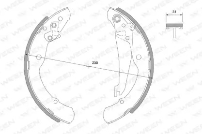Комлект тормозных накладок WEEN 152-2014