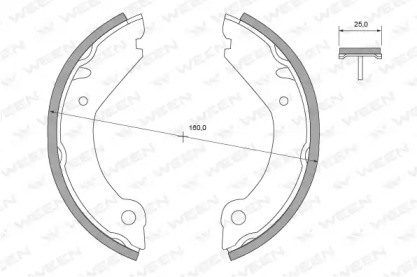 Комплект тормозных колодок, стояночная тормозная система WEEN 152-2286