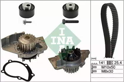 Водяной насос + комплект зубчатого ремня WILMINK GROUP WG1251294