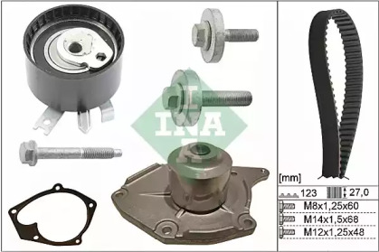 Водяной насос + комплект зубчатого ремня WILMINK GROUP WG1251423