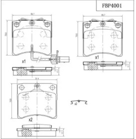 Комплект тормозных колодок FI.BA FBP4001