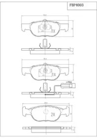 Комплект тормозных колодок FI.BA FBP4003