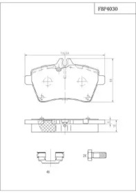 Комплект тормозных колодок FI.BA FBP4030