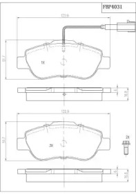 Комплект тормозных колодок FI.BA FBP4031