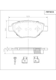 Комплект тормозных колодок FI.BA FBP4034