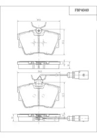 Комплект тормозных колодок, дисковый тормоз FI.BA FBP4040