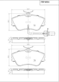 Комплект тормозных колодок FI.BA FBP4064