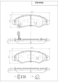 Комплект тормозных колодок FI.BA FBP4096