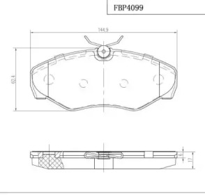 Комплект тормозных колодок FI.BA FBP4099