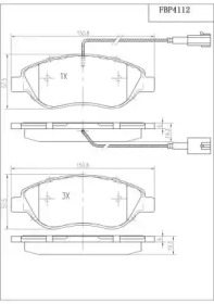 Комплект тормозных колодок FI.BA FBP4112