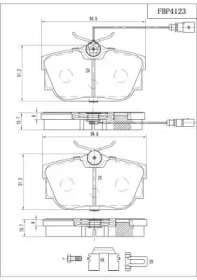 Комплект тормозных колодок FI.BA FBP4123