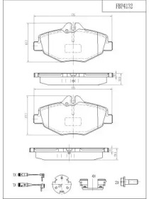 Комплект тормозных колодок FI.BA FBP4132