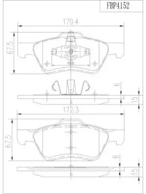 Комплект тормозных колодок, дисковый тормоз FI.BA FBP4152