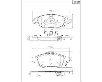 Комплект тормозных колодок FI.BA FBP4185