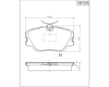 Комплект тормозных колодок FI.BA FBP4200