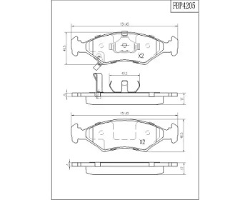 Комплект тормозных колодок FI.BA FBP4205