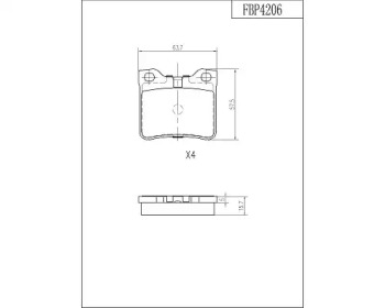 Комплект тормозных колодок FI.BA FBP4206