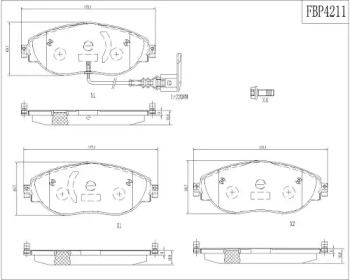 Комплект тормозных колодок FI.BA FBP4211