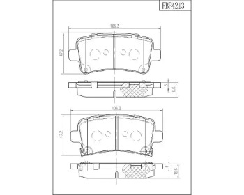 Комплект тормозных колодок FI.BA FBP4213