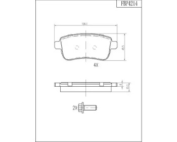 Комплект тормозных колодок FI.BA FBP4214