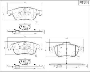 Комплект тормозных колодок FI.BA FBP4215