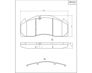 Комплект тормозных колодок FI.BA FBP4224