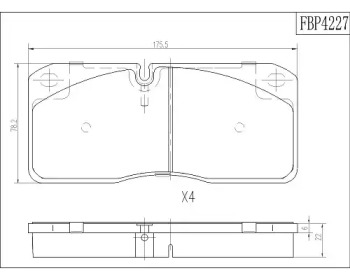 Комплект тормозных колодок FI.BA FBP4227