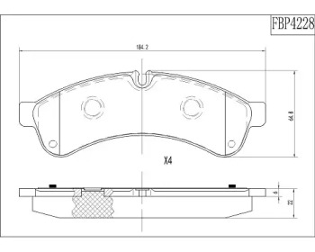 Комплект тормозных колодок FI.BA FBP4228