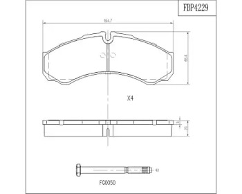 Комплект тормозных колодок FI.BA FBP4229