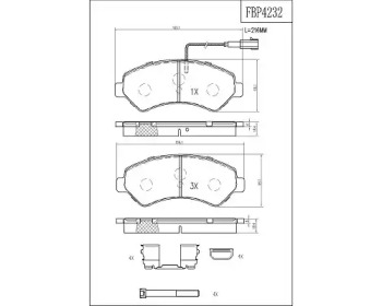 Комплект тормозных колодок FI.BA FBP4232