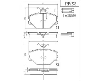 Комплект тормозных колодок FI.BA FBP4235