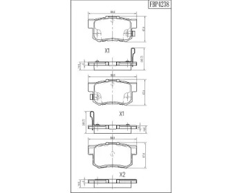 Комплект тормозных колодок FI.BA FBP4238