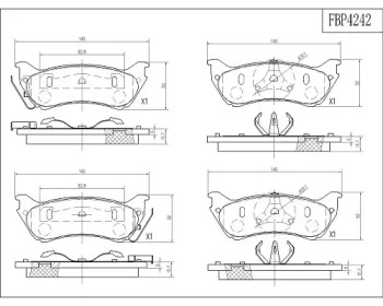 Комплект тормозных колодок FI.BA FBP4242