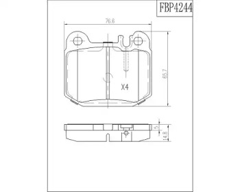 Комплект тормозных колодок FI.BA FBP4244