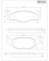 Комплект тормозных колодок, дисковый тормоз FI.BA FBP4250