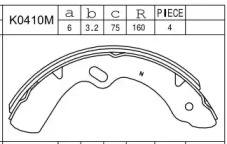 Комлект тормозных накладок ASIMCO K0410M