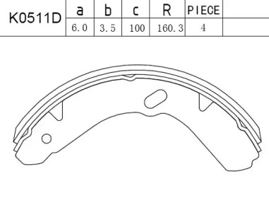 Комлект тормозных накладок ASIMCO K0511D