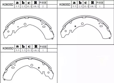 Комлект тормозных накладок ASIMCO K0605D