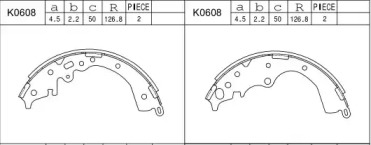 Комлект тормозных накладок ASIMCO K0608