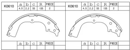 Комлект тормозных накладок ASIMCO K0610