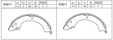 Комлект тормозных накладок ASIMCO K0611