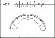 Комлект тормозных накладок ASIMCO K0721
