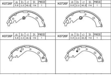 Комлект тормозных накладок ASIMCO K0726F