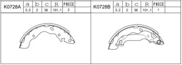 Комлект тормозных накладок ASIMCO K0728