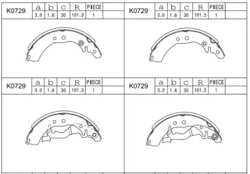 Комлект тормозных накладок ASIMCO K0729