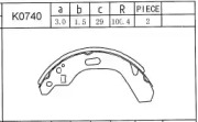 Комлект тормозных накладок ASIMCO K0740