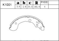 Комлект тормозных накладок ASIMCO K1001