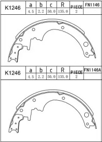 Комлект тормозных накладок ASIMCO K1246