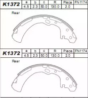 Комлект тормозных накладок ASIMCO K1372