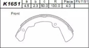 Комлект тормозных накладок ASIMCO K1651